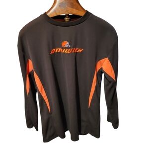 Cleveland Browns NFL Team Apparel Long Sleeve Embroidered Shirt Size Large